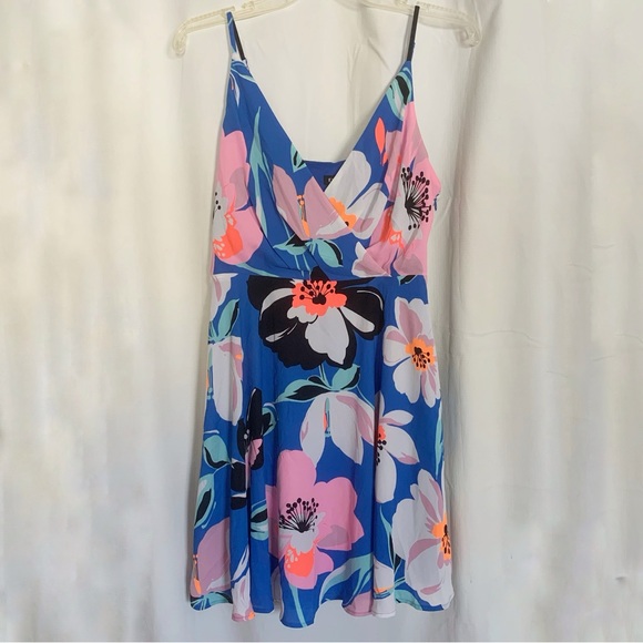 Express Blue and Pink Spaghetti Strap Mini Sundress - Picture 7 of 8